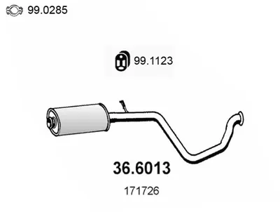 silenciador del medio Peugeot 306 Hatchback · Peugeot 306 · Peugeot 306 Break