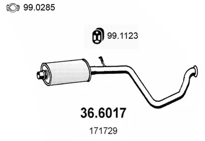 silenciador del medio Peugeot 306 Hatchback