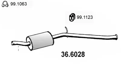 silenciador del medio Peugeot 206 Hatchback