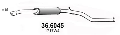 silenciador del medio Peugeot 206 Hatchback