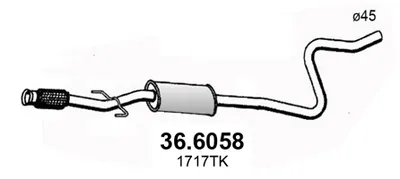 silenciador del medio Citroën C3 PICASSO · Peugeot 207 · Peugeot 207 CC