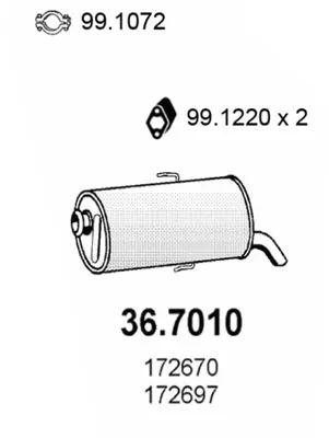 Silenciador posterior Peugeot 106 I · Peugeot 106 Van II Hatchback Van · Peugeot 106 Van I Hatchback Van