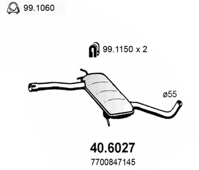 silenciador del medio Renault SAFRANE I · Rover 200 II Hatchback · Rover 400 II