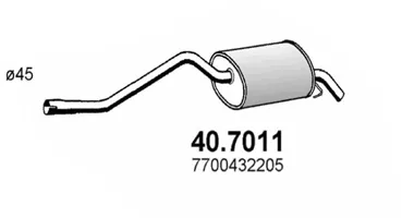 Silenciador posterior Renault CLIO II · Renault CLIO II Hatchback Van