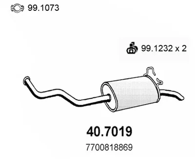 Silenciador posterior Renault 19 I Chamade · Renault 19 II Chamade