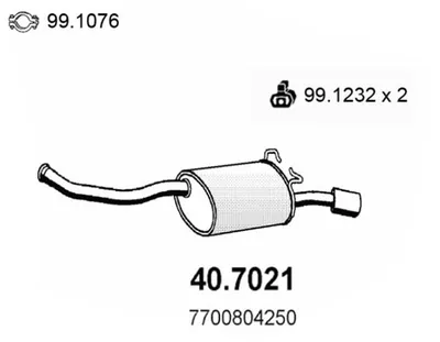 Silenciador posterior Renault 19 I Chamade · Renault 19 II Chamade