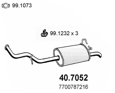 Silenciador posterior Renault 19 I · Renault 19 II · Renault 19 I Hatchback Van