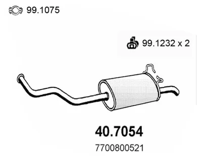 Silenciador posterior Renault 19 II Cabriolet · Renault 19 I · Renault 19 II