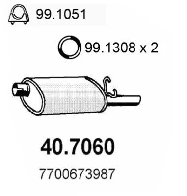 Silenciador posterior Renault 20 · Renault 30 · Subaru JUSTY I
