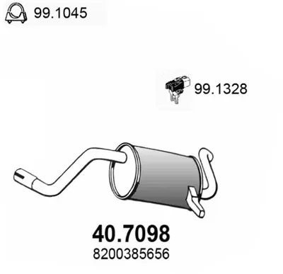 Silenciador posterior Renault MODUS / GRAND MODUS · Renault CLIO III · Renault CLIO III Grandtour