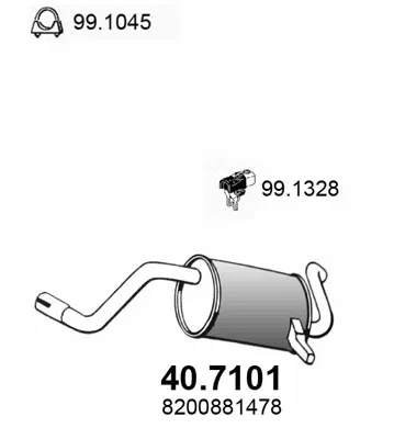 Silenciador posterior Renault MODUS / GRAND MODUS · Renault CLIO III · Renault CLIO III Grandtour