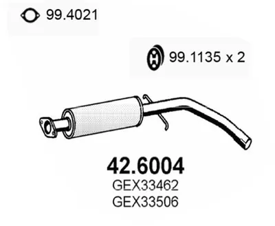 silenciador del medio Rover 100 / METRO Hatchback