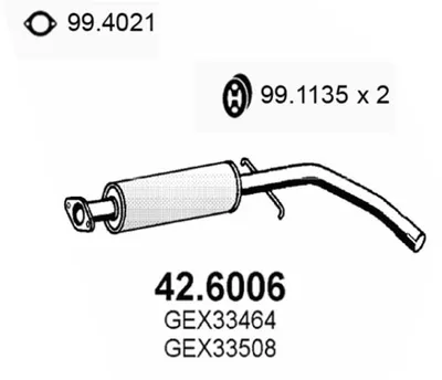 silenciador del medio Rover 100 / METRO Hatchback