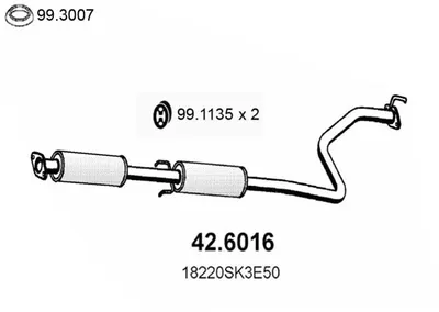 silenciador del medio Honda CONCERTO · Honda CONCERTO Saloon · Rover 200 II Hatchback