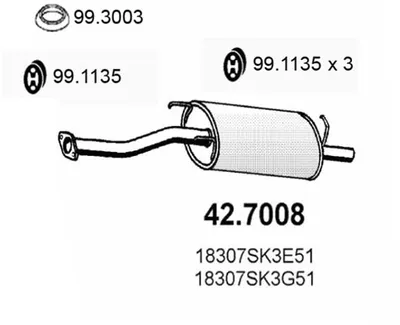 Silenciador posterior Honda CONCERTO · Rover 200 II Hatchback · Rover 200 Coupe
