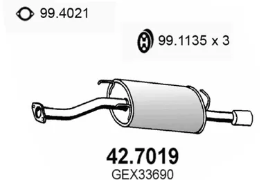 Silenciador posterior Mg MG ZS · Rover 400 II