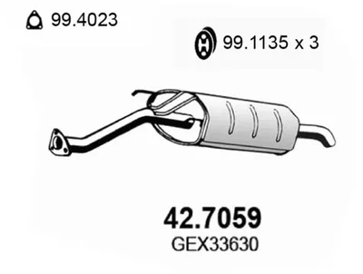 Silenciador posterior Mg MG ZS · Rover 400 II · Rover 45 I Saloon