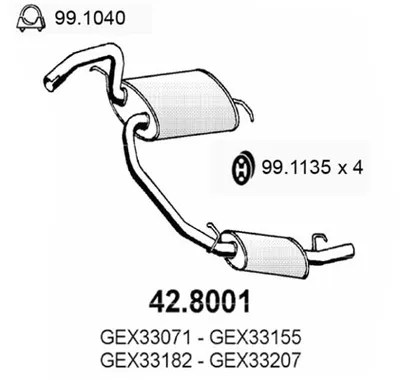 Silenciador central/posterior Rover 200 I Saloon