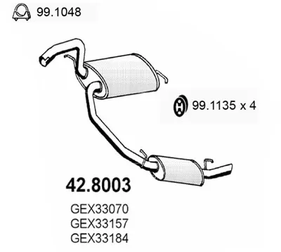 Silenciador central/posterior Rover 200 I Saloon