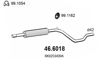 silenciador del medio Seat INCA · Vw CADDY II Box Body/MPV · Vw CADDY II MPV