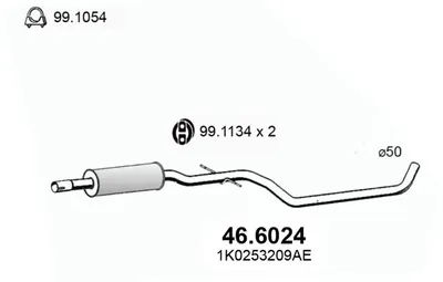 silenciador del medio Seat ALTEA · Seat LEON