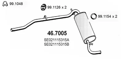 Silenciador posterior Seat IBIZA I