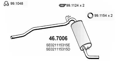 Silenciador posterior Seat IBIZA I