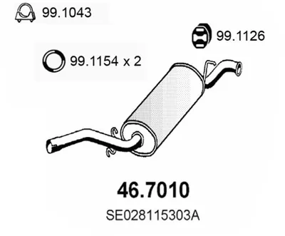 Silenciador posterior Seat MARBELLA · Seat MARBELLA Hatchback Van