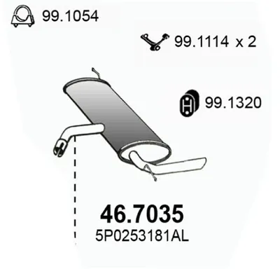 Silenciador posterior Seat ALTEA · Seat LEON
