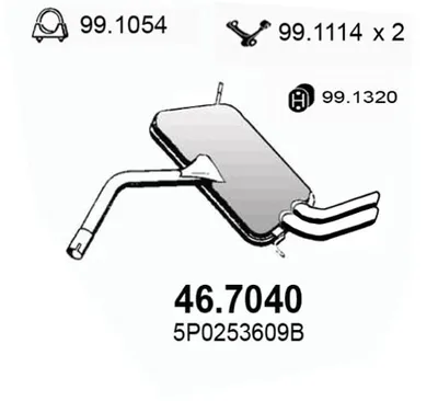 Silenciador posterior Seat ALTEA · Seat TOLEDO III · Seat LEON