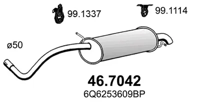 Silenciador posterior Seat IBIZA IV · Seat IBIZA IV SC · Seat IBIZA IV ST
