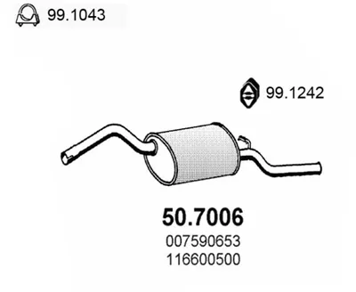Silenciador posterior Skoda FAVORIT Forman · Skoda FELICIA I Estate · Skoda FAVORIT Pickup