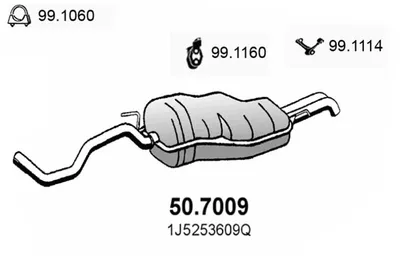 Silenciador posterior Seat TOLEDO II · Skoda OCTAVIA I · Skoda OCTAVIA I Combi
