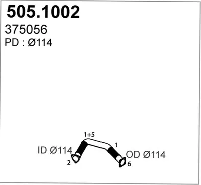Tubo de escape ASSO 505.1002