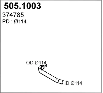 Tubo de escape ASSO 505.1003