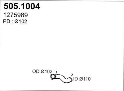 Tubo de escape ASSO 505.1004