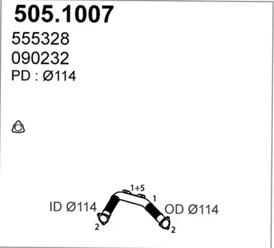 Tubo de escape ASSO 505.1007