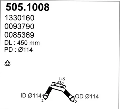 Tubo de escape ASSO 505.1008