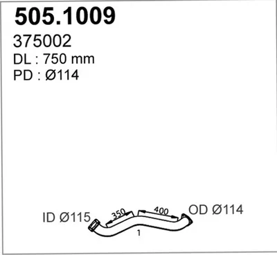 Tubo de escape ASSO 505.1009