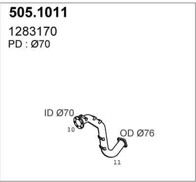 Tubo de escape ASSO 505.1011