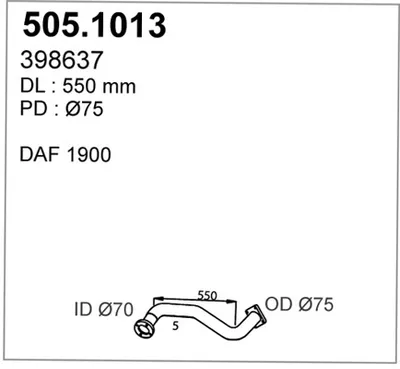 Tubo de escape ASSO 505.1013