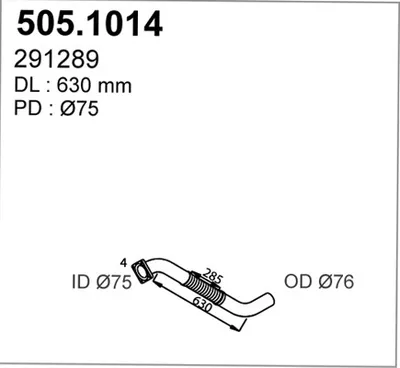 Tubo de escape ASSO 505.1014