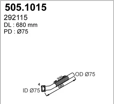 Tubo de escape ASSO 505.1015