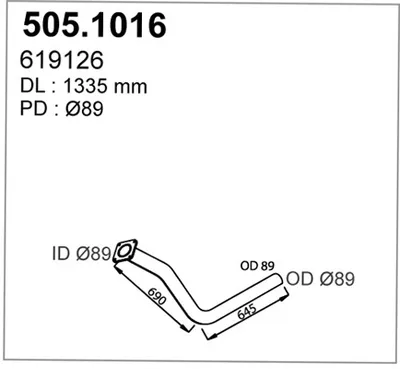Tubo de escape ASSO 505.1016