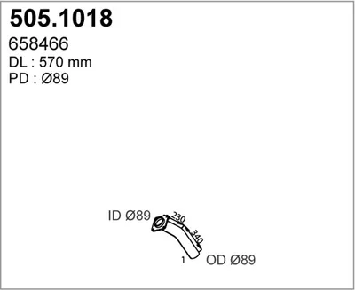 Tubo de escape ASSO 505.1018