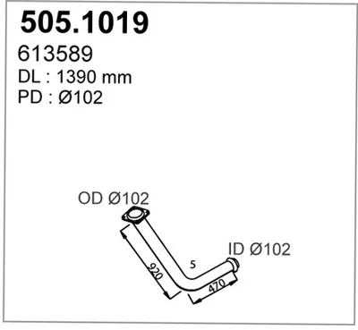 Tubo de escape ASSO 505.1019