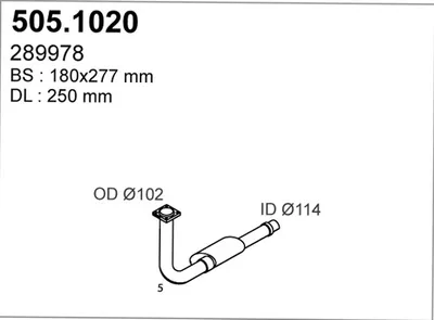 Tubo de escape ASSO 505.1020