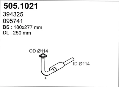 Tubo de escape ASSO 505.1021
