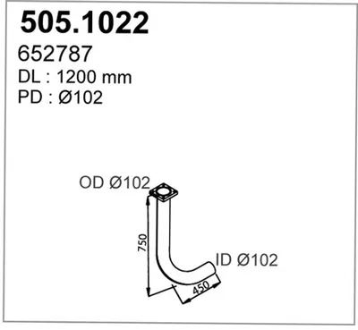 Tubo de escape ASSO 505.1022