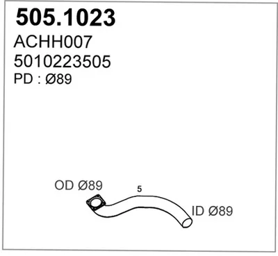 Tubo de escape ASSO 505.1023
